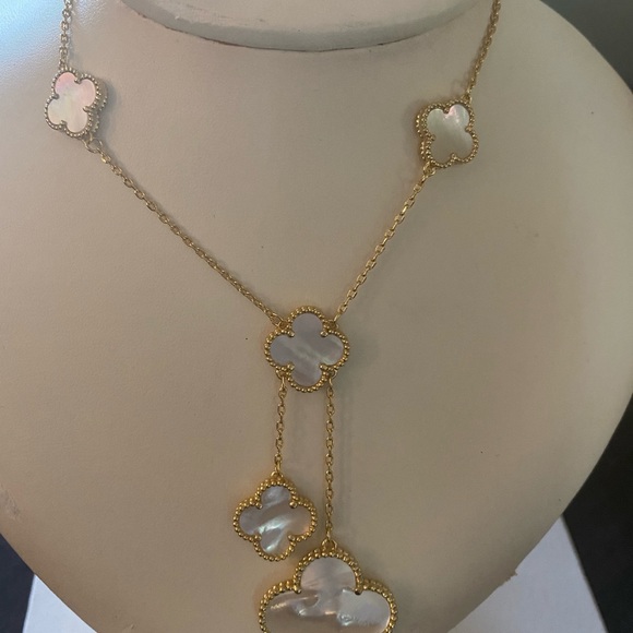 Hand Crafted Jewelry - VCA inspired Clover Necklace, Mother of Pearl Irregular Necklace
